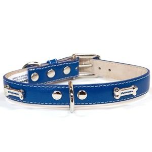 Bluemax Genuine Full Grain Leather Dog Collar